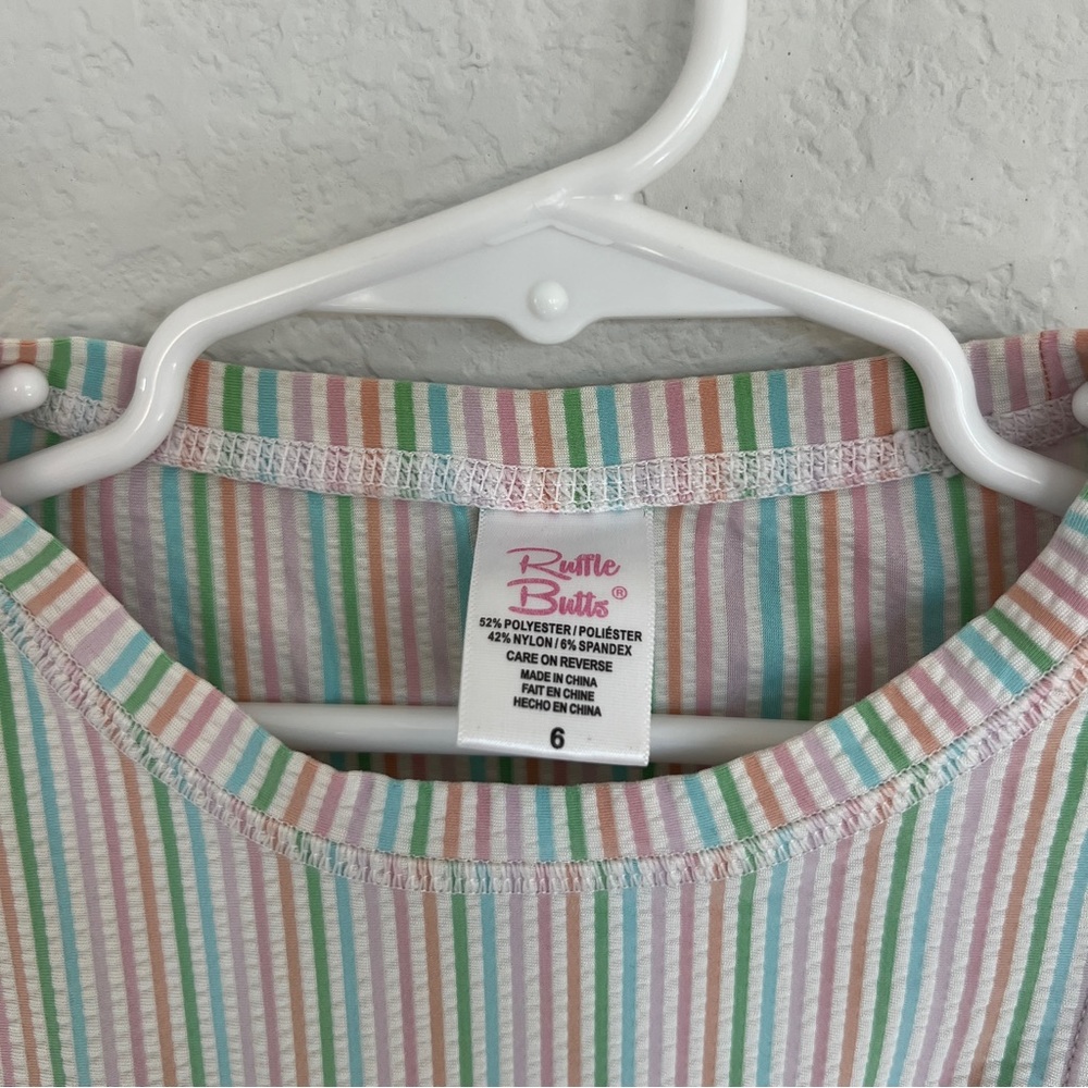 Ruffle Butts UPF50+ Long Sleeve Ruffled Rash Guard Size 6 - Picture 5 of 6